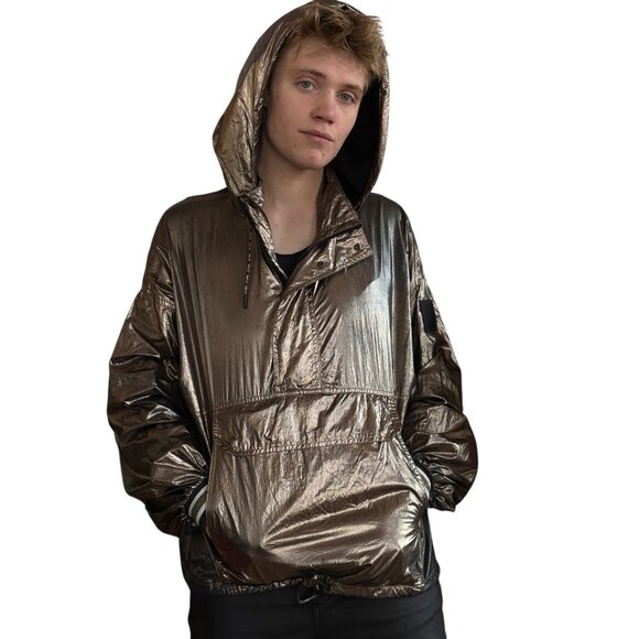 Ivy Park Gold Metallic Anorak Jacket XS - Picture 2 of 3